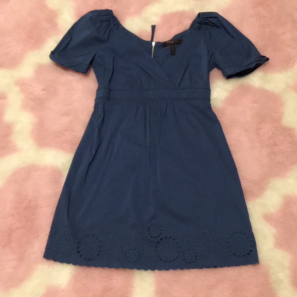 Blue BCBG laser cut dress
